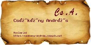 Csákány András névjegykártya