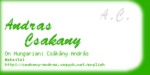 andras csakany business card