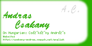 andras csakany business card